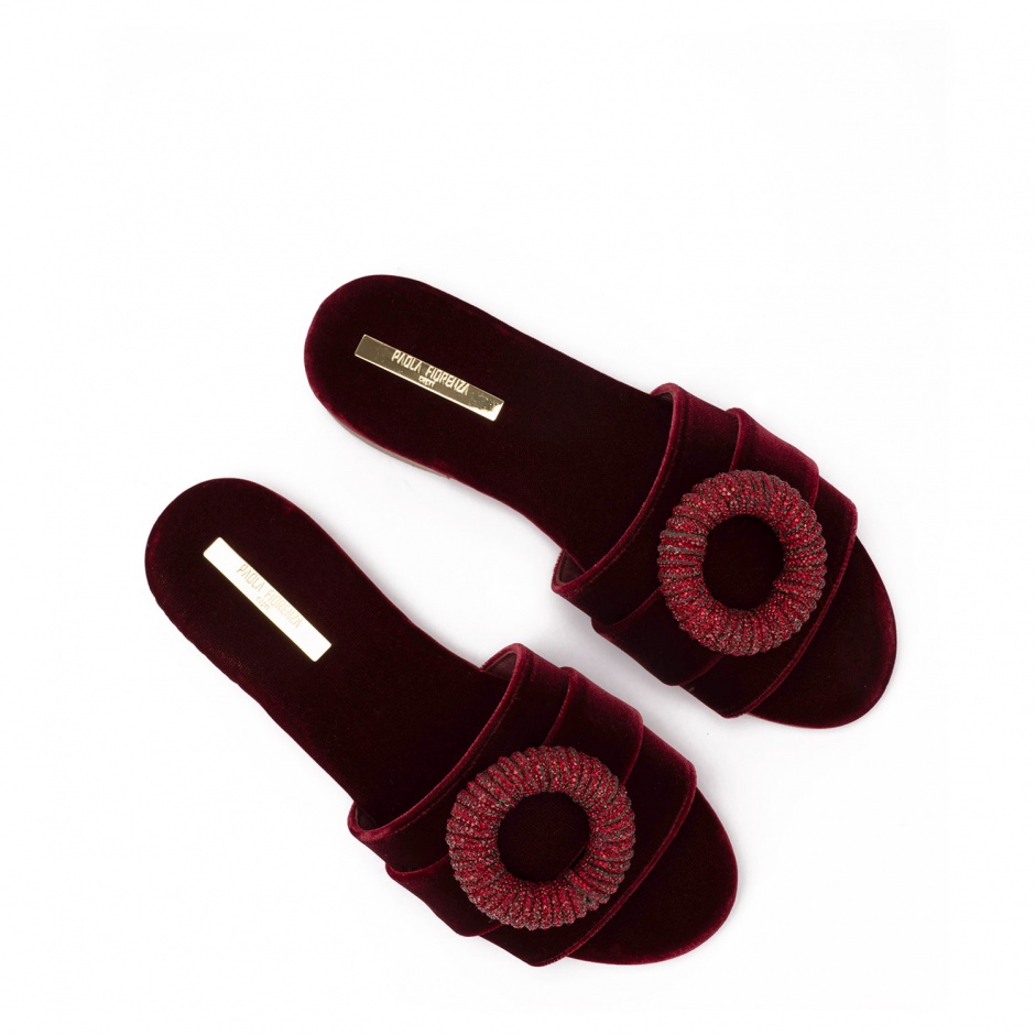 PAOLA FIORENZA Papuci damă vișinii - vezi 3