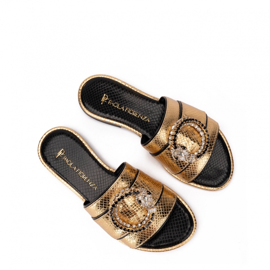 PAOLA FIORENZA Papuci damă aurii - vezi 3