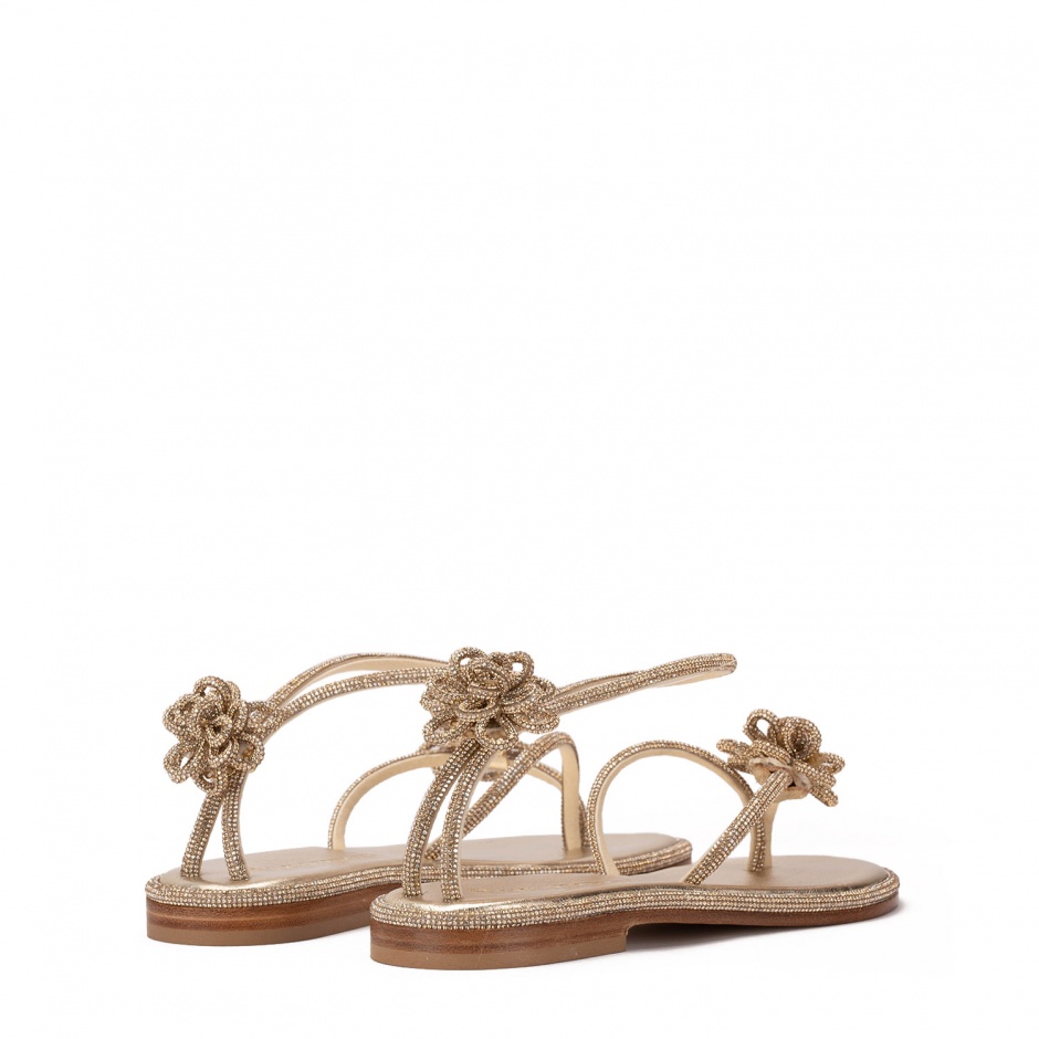 PAOLA FIORENZA Sandale damă aurii cu cristale - vezi 2
