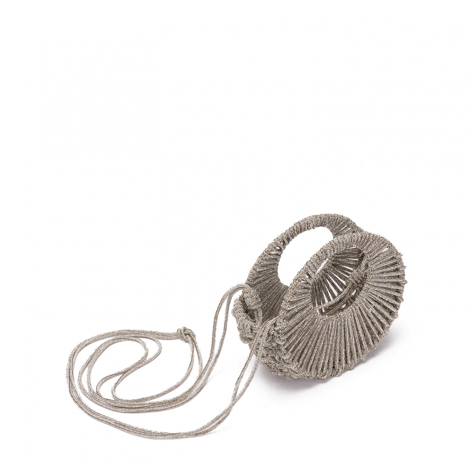 PAOLA FIORENZA Geantă damă argintie cu pietre - vezi 2