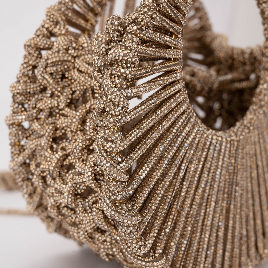 PAOLA FIORENZA Geantă damă aurie cu pietre - vezi 3