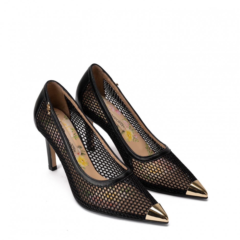 RENZONI Pantofi damă negri cu plasă - vezi 2