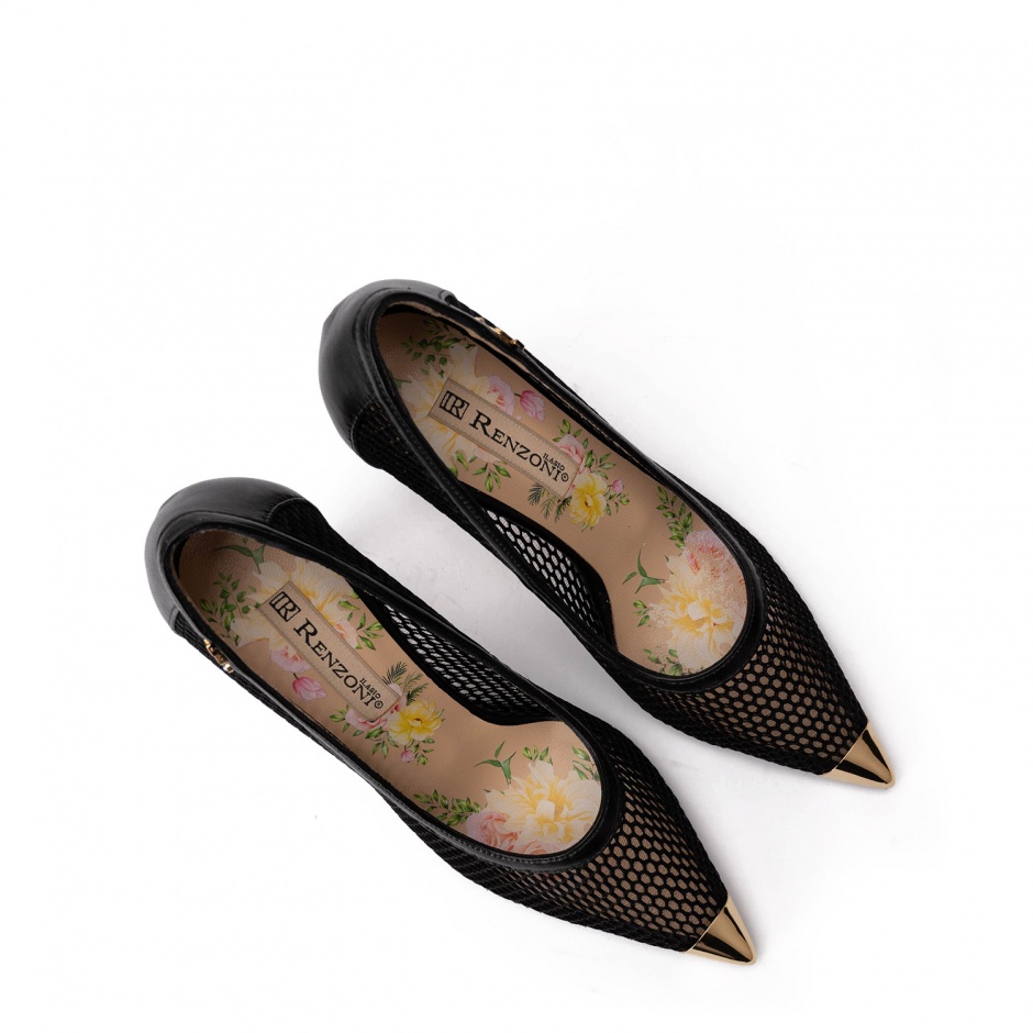 RENZONI Pantofi damă negri cu plasă - vezi 3