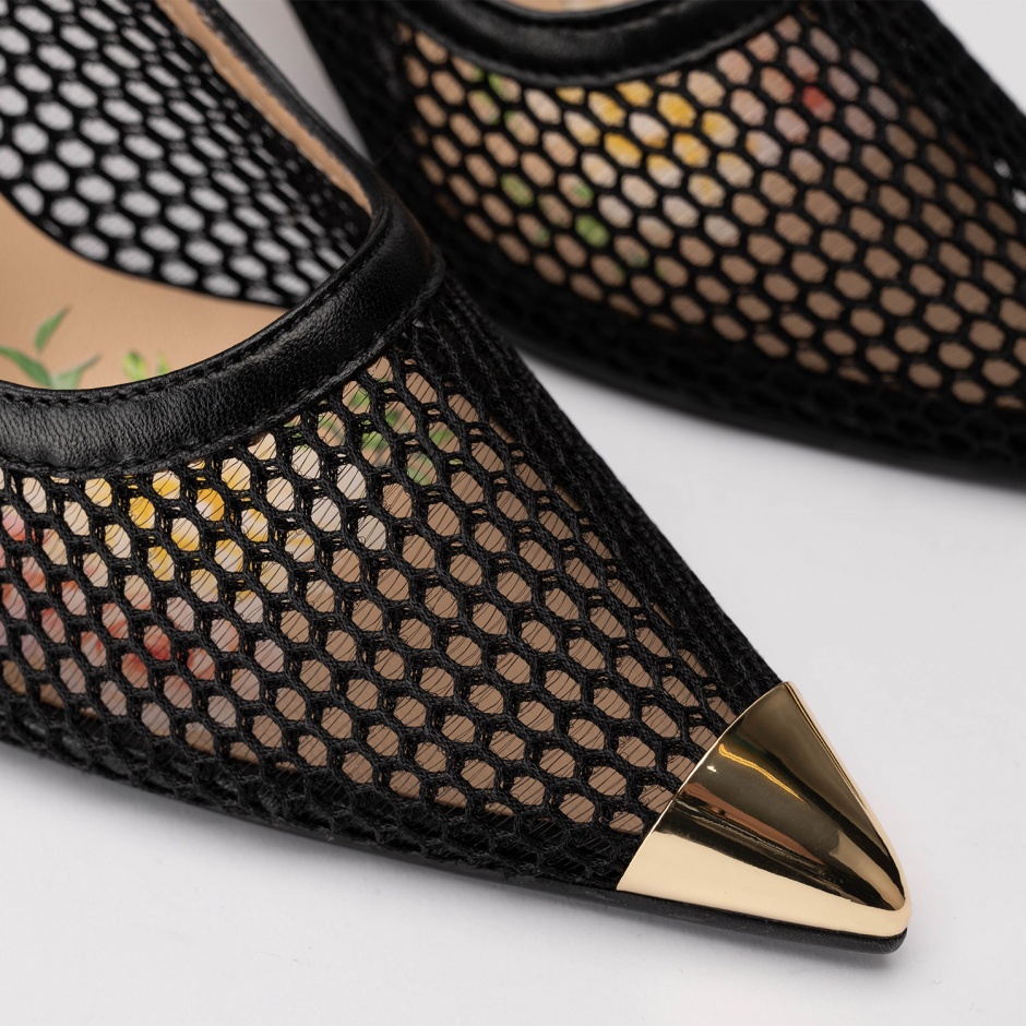 RENZONI Pantofi damă negri cu plasă - vezi 4