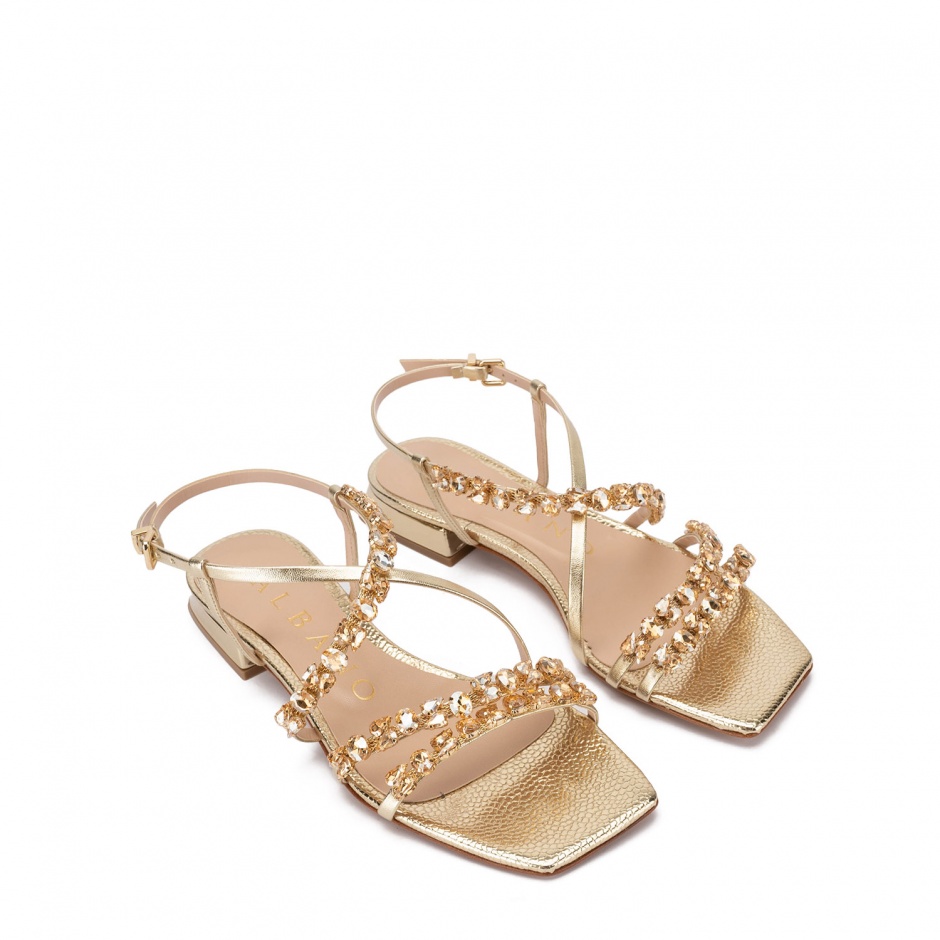 Albano Sandale damă aurii cu cristale - vezi 4