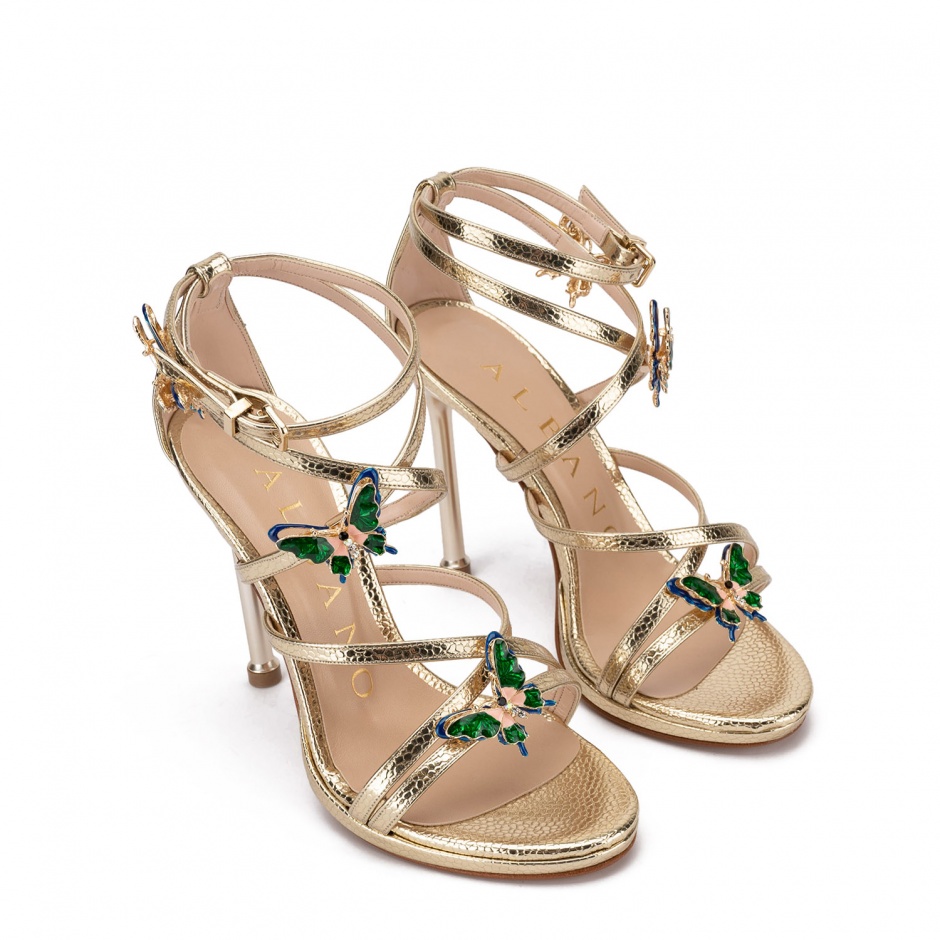 Albano Sandale damă aurii cu fluturi - vezi 2
