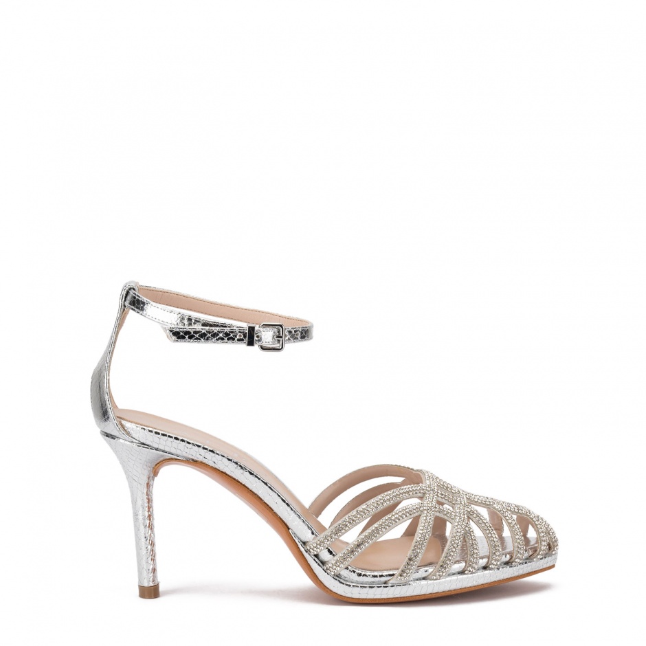 Albano Sandale damă argintii cu pietre - vezi 1