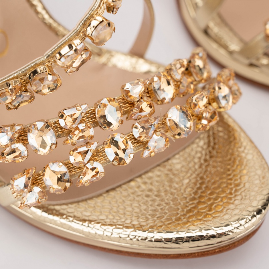 Albano Sandale damă aurii cu cristale - vezi 3