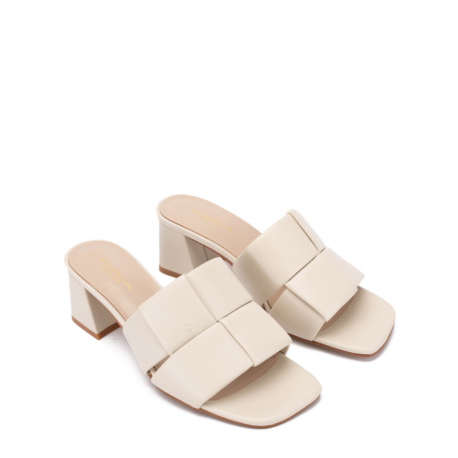 TOSCA BLU Papuci damă bej cu toc Malindi - vezi 2