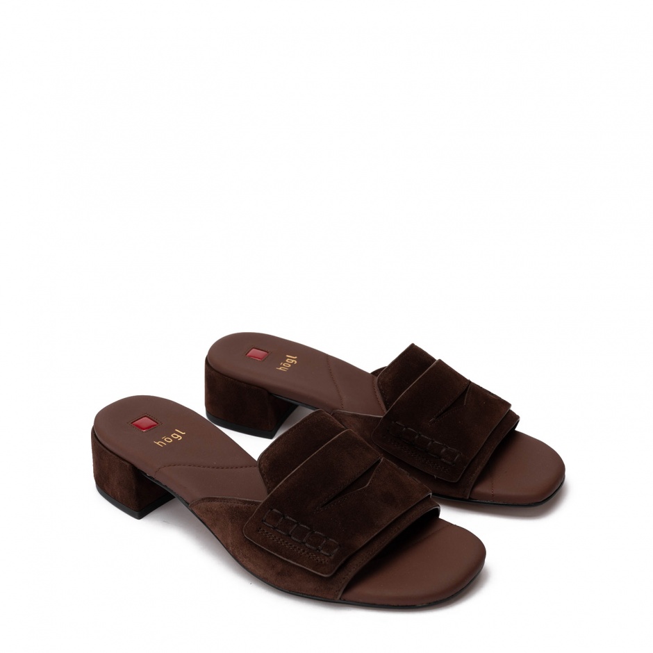 HÖGL Papuci damă maro închis cu toc - vezi 2