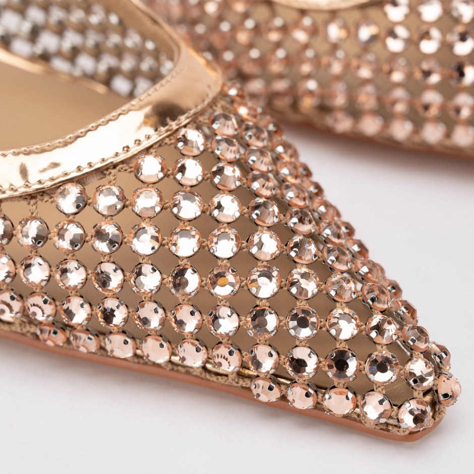 Alma En Pena Pantofi damă aurii roz cu cristale - vezi 4