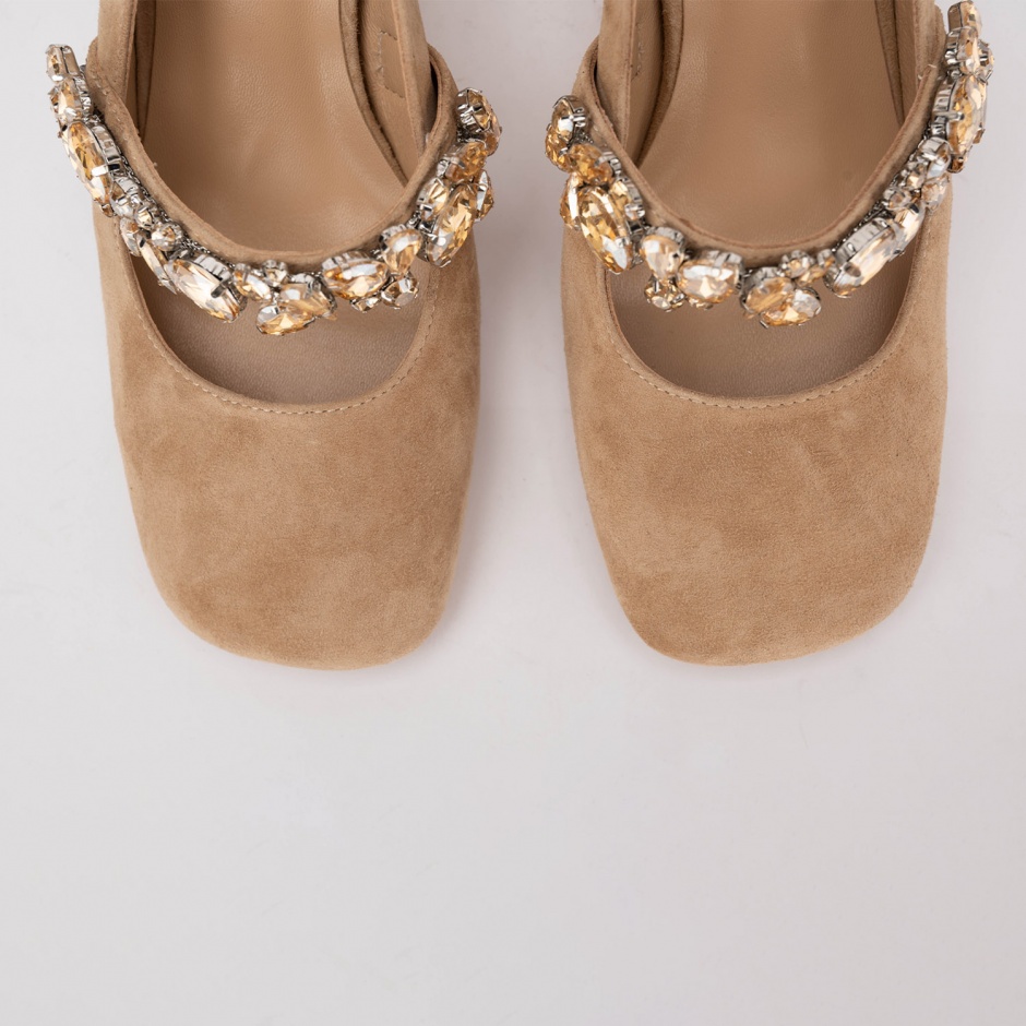 Alma En Pena Pantofi damă bej cu cristale - vezi 3 - Pepina.ro Alma En Pena Pantofi damă bej cu cristale - vezi 3