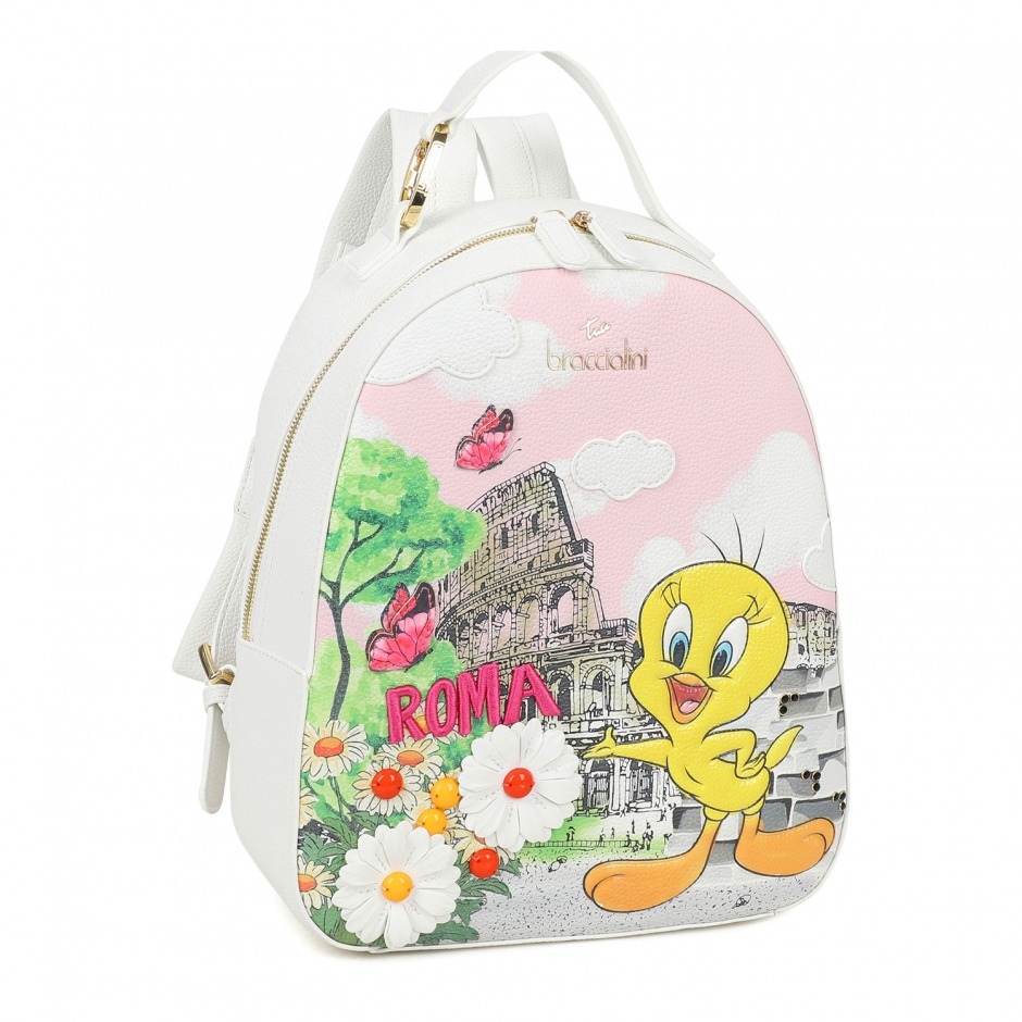 Braccialini Rucsac damă alb Cartoline Lt - vezi 2 - Pepina.ro Braccialini Rucsac damă alb Cartoline Lt - vezi 2