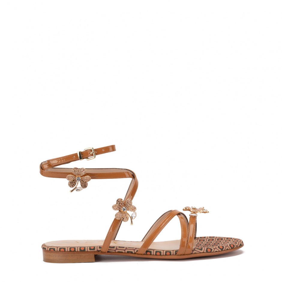 Albano Sandale damă maro cu flori - vezi 1