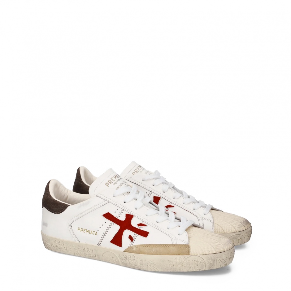 Premiata Sneakers bărbați albi STEVEN - vezi 2 - Pepina.ro Premiata Sneakers bărbați albi STEVEN - vezi 2