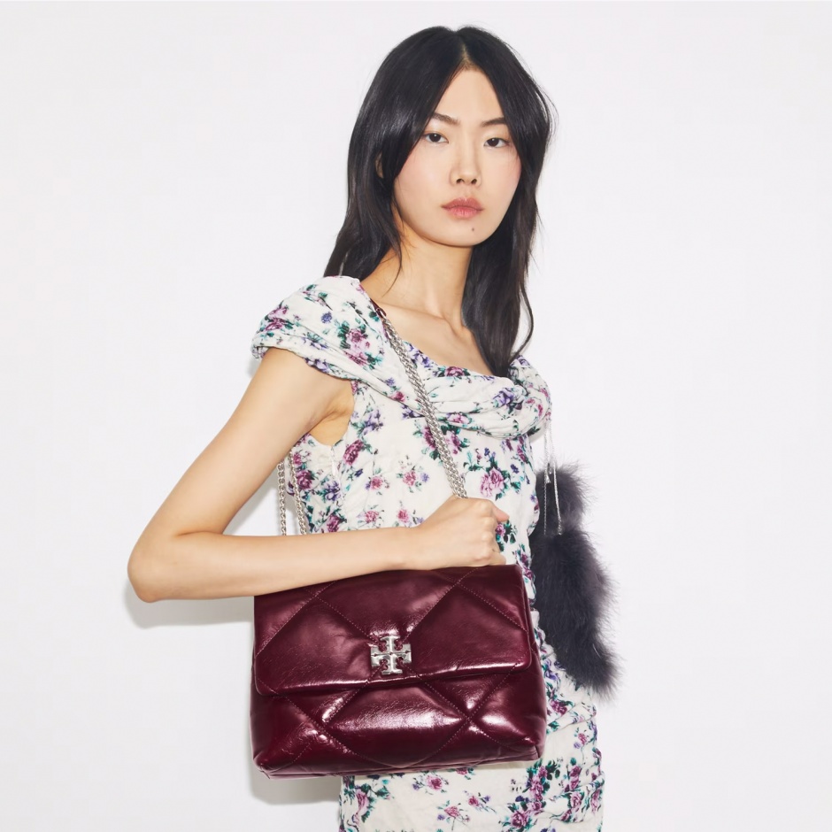 TORY BURCH Geantă damă bordeaux Kira Diamond - vezi 3