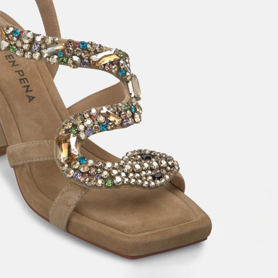 Alma En Pena Sandale damă bej cu pietre - vezi 4