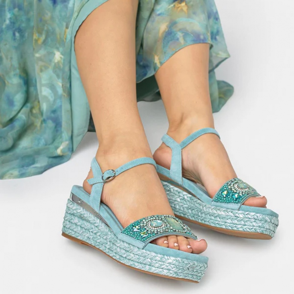 Alma En Pena Sandale damă albaștri cu strasuri - vezi 5