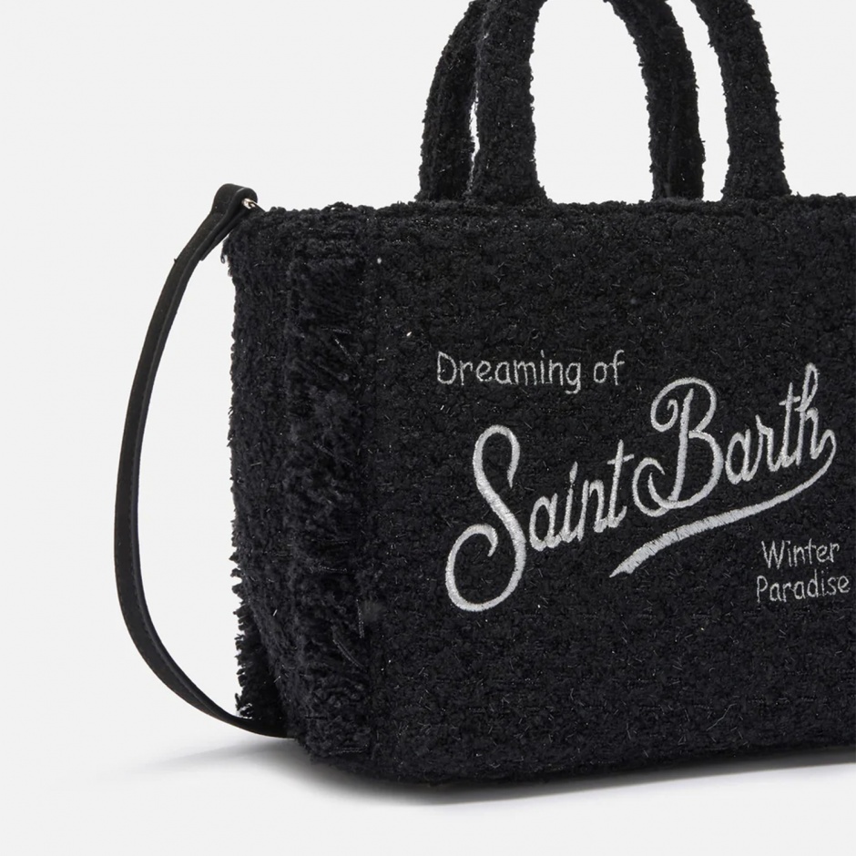 SAINT BARTH Geantă damă neagră Vanity Tweed - vezi 2 - Pepina.ro SAINT BARTH Geantă damă neagră Vanity Tweed - vezi 2