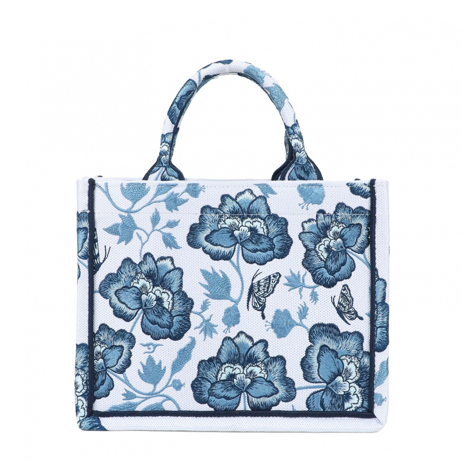 Braccialini Geantă damă bleumarin cu broderie Queen - vezi 3