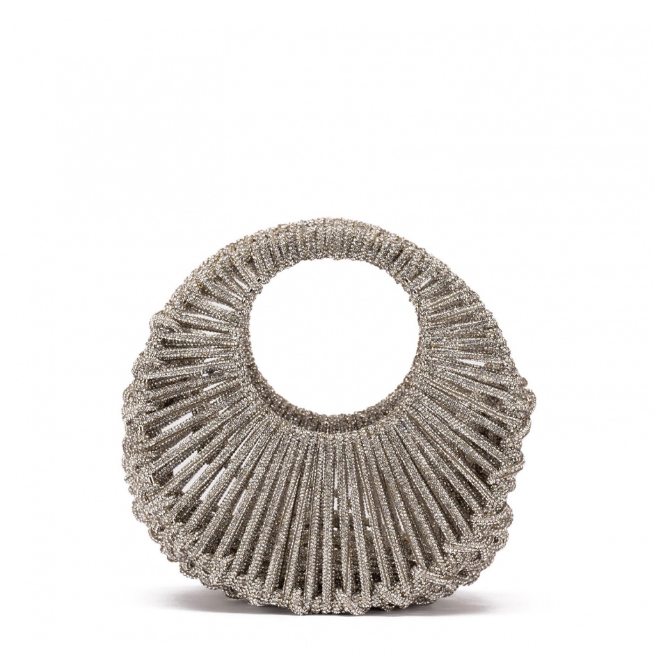 PAOLA FIORENZA Geantă damă argintie cu pietre - vezi 1