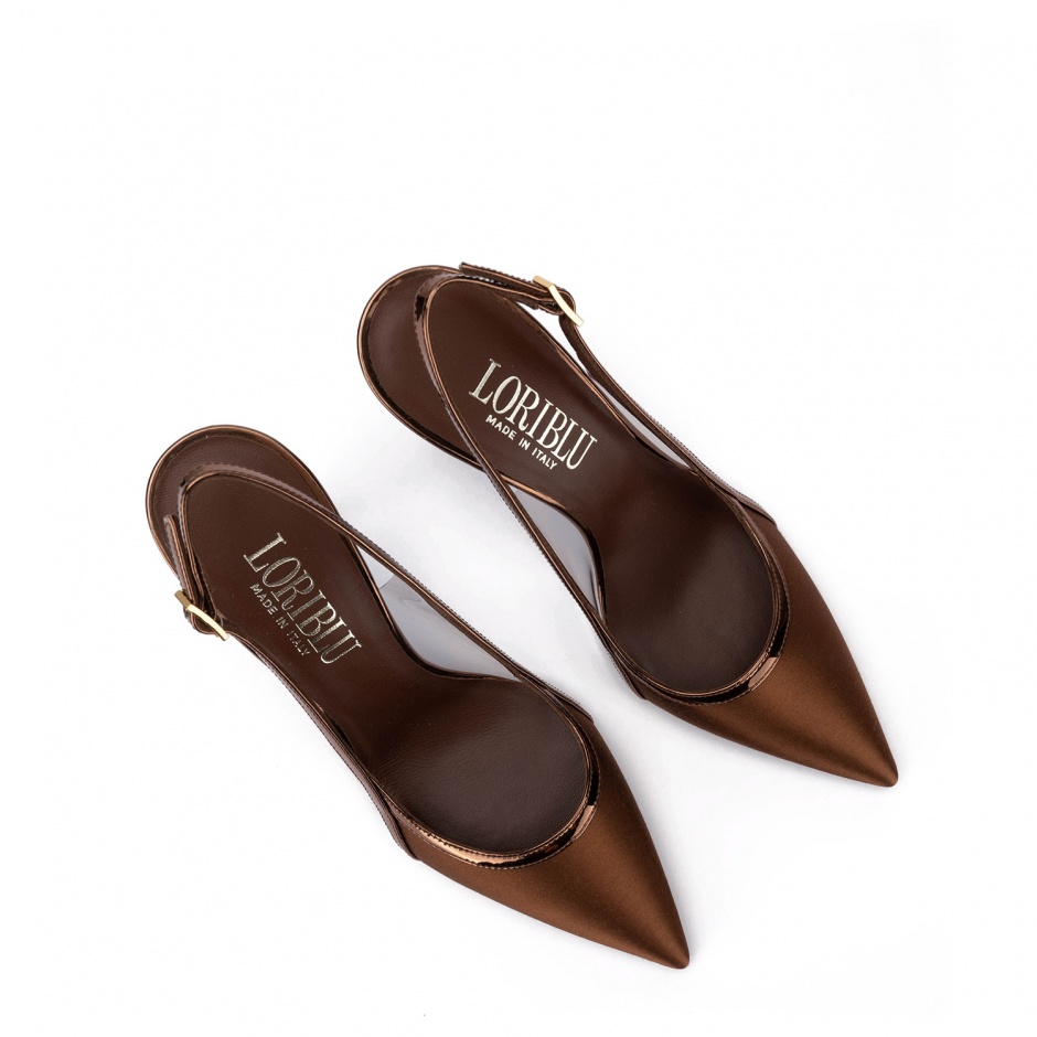 Loriblu Pantofi damă maro din satin - vezi 4
