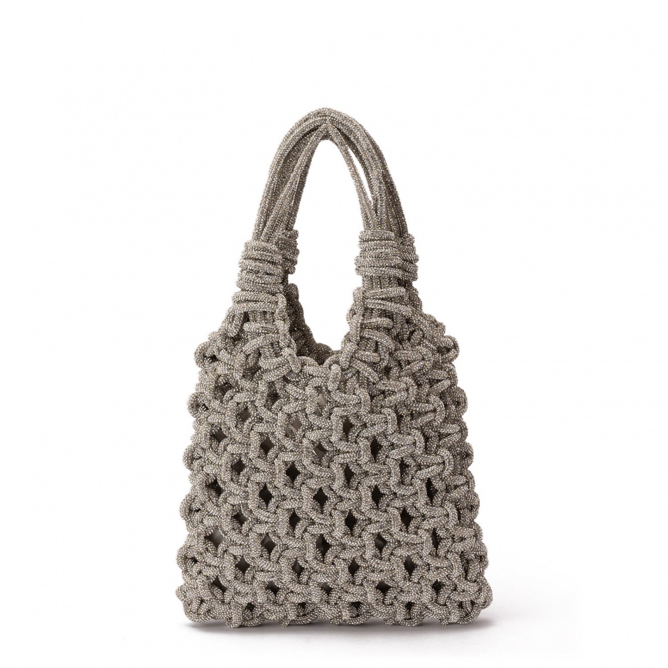 PAOLA FIORENZA Pungă damă argintie cu pietre - vezi 1