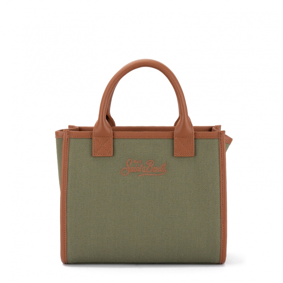 SAINT BARTH Geantă damă bej verde Vanity - vezi 3