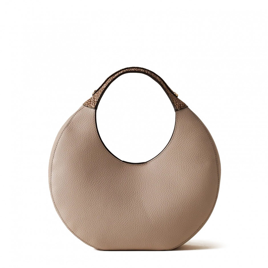 BORBONESE Geantă damă bej Full Moon Hobo Bag - vezi 1