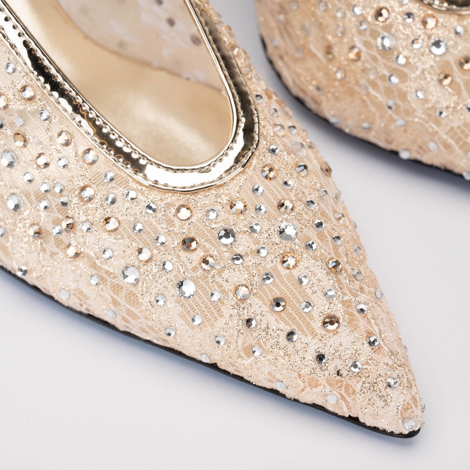 Loriblu Pantofi damă aurii cu cristale - vezi 4